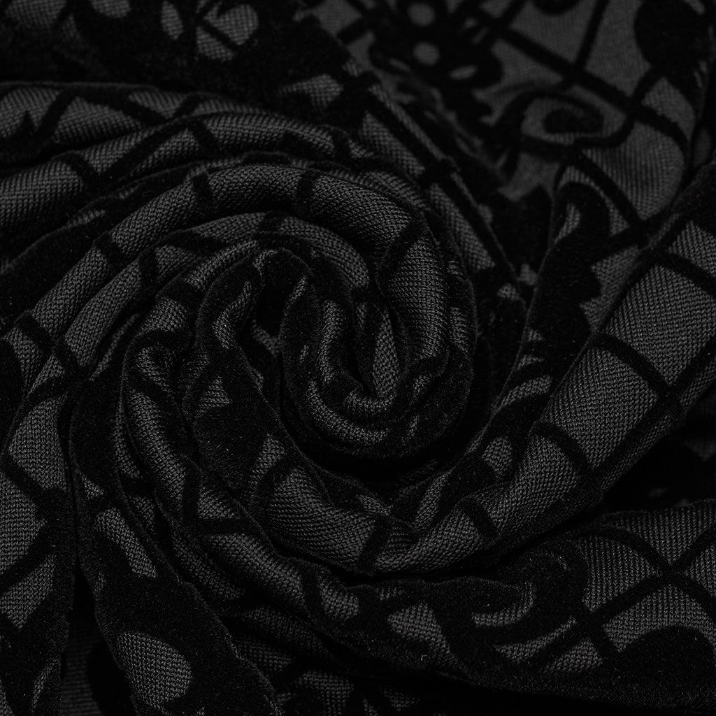 Punk Rave Evonne flocked mesh gothic top rose pattern velvet texture detail
