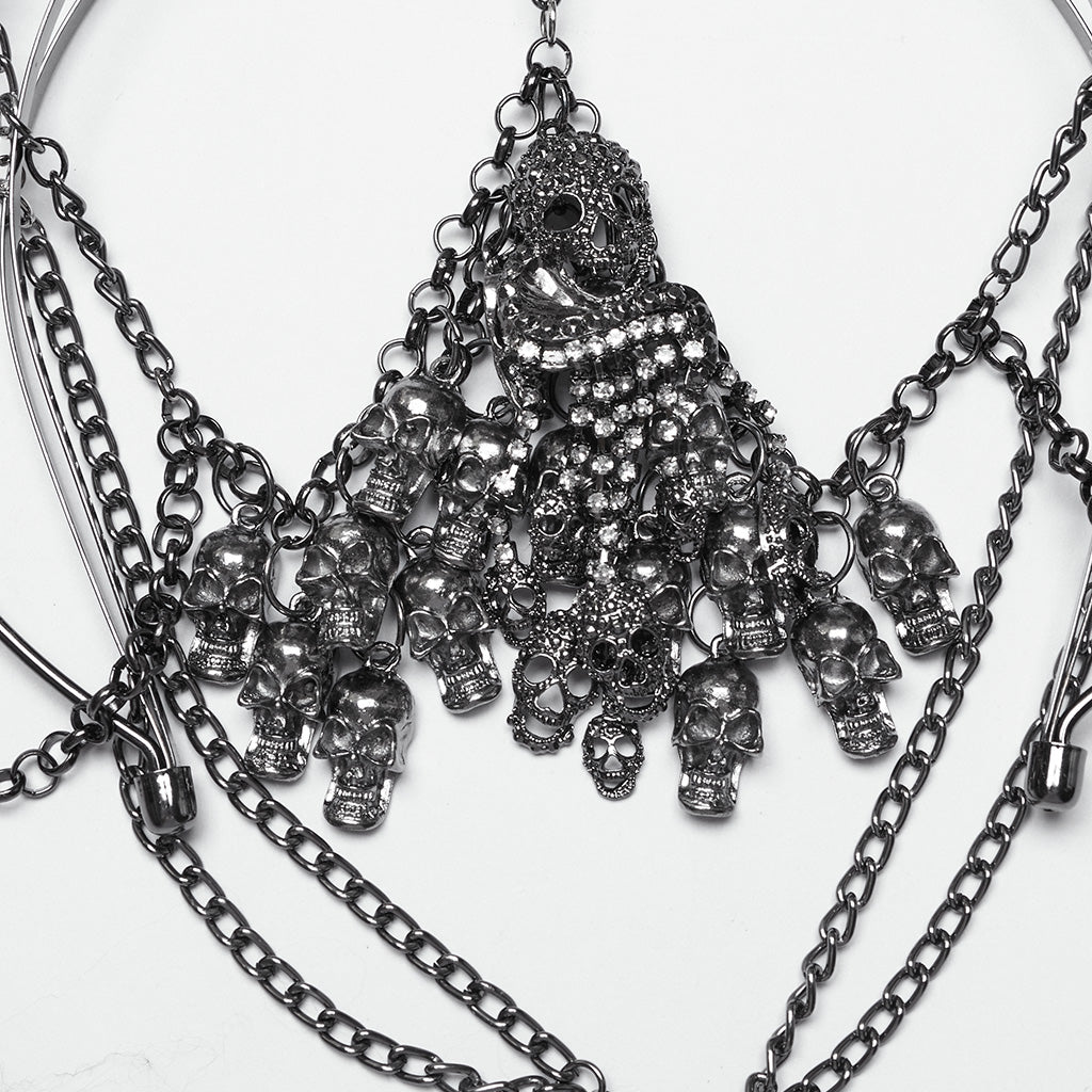 Punk Rave Nicandra gothic skull crown gemstone halo detail close up