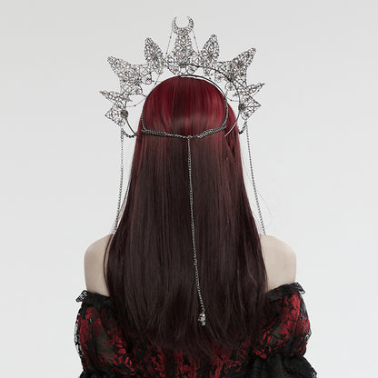 Punk Rave Nicandra gothic skull crown back view with chains and gothic detailing