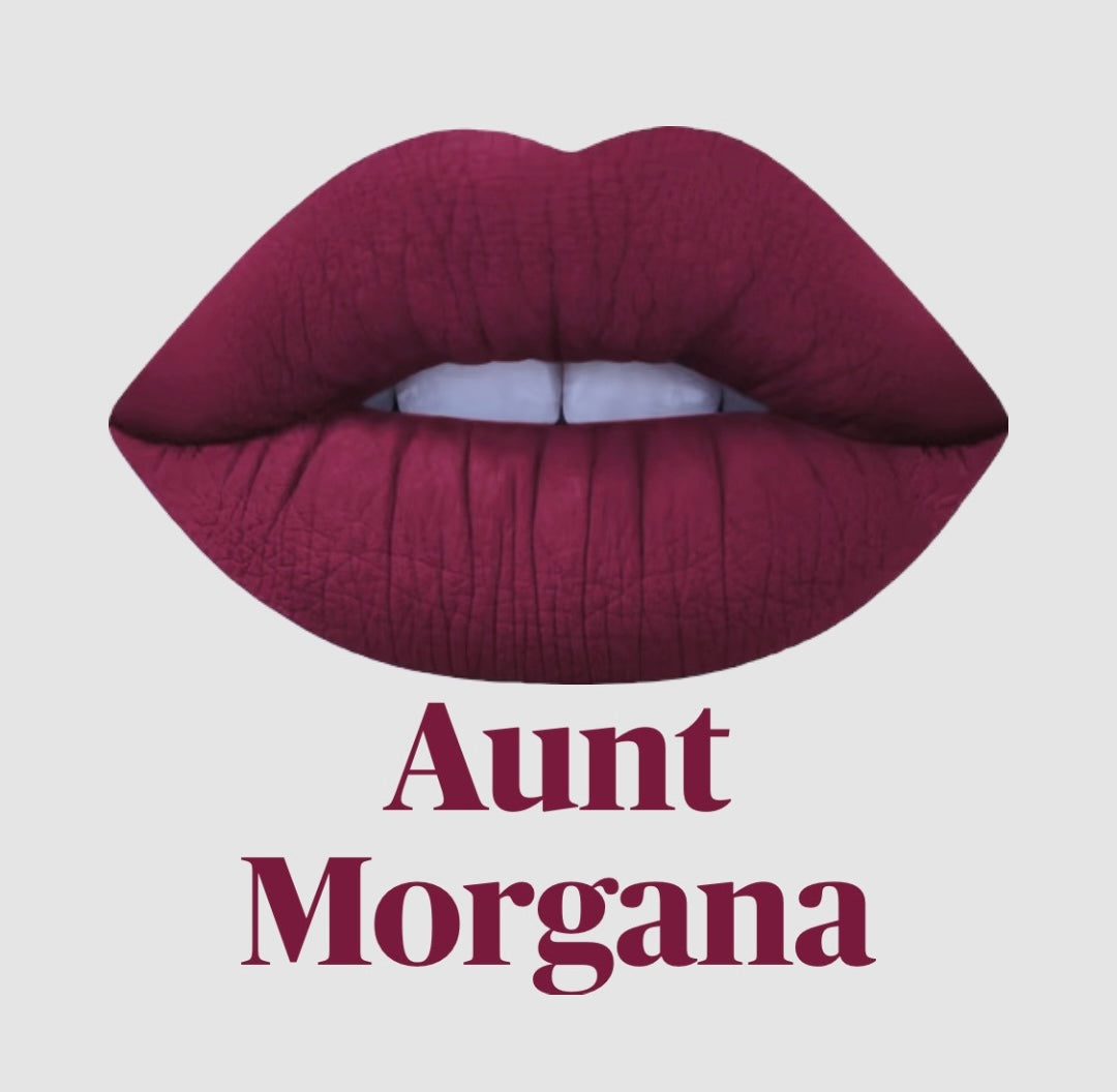Radioactive Unicorn Aunt Morgana cool toned raspberry lipstick bold gothic lip colour