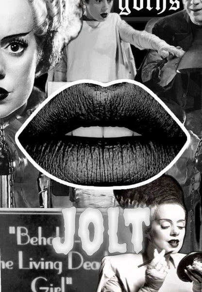 Radioactive Unicorn Jolt lipstick dark grey matte shade gothic alternative liquid lipstick