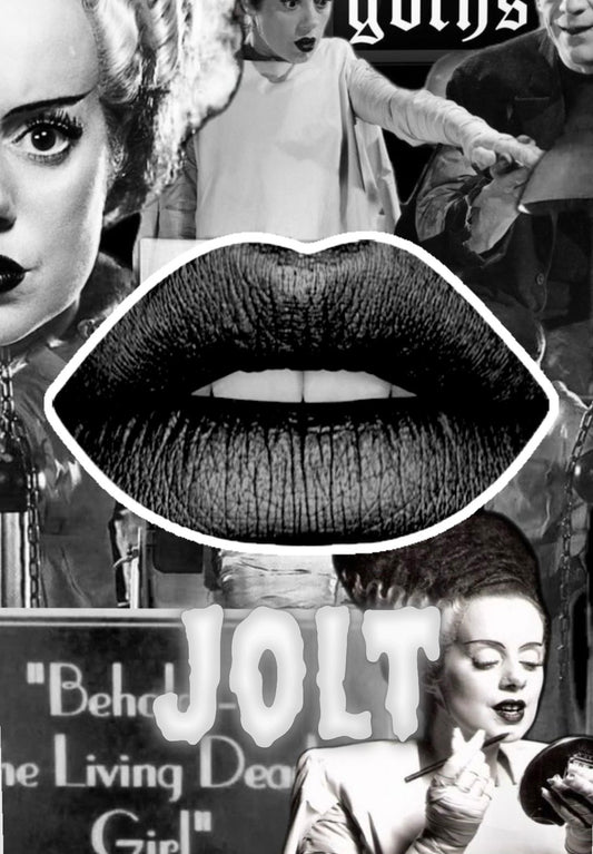 Radioactive Unicorn Jolt lipstick dark grey matte shade gothic alternative liquid lipstick