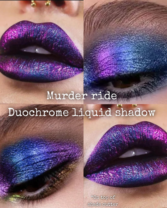 Radioactive Unicorn Murder Ride duochrome liquid eyeshadow purple blue galaxy shimmer eye makeup look