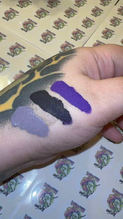 Radioactive Unicorn Nevermore lipstick lilac purple lipstick swatch on skin