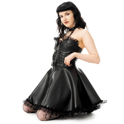 Heartless Ravina Faux Leather Goth Dress