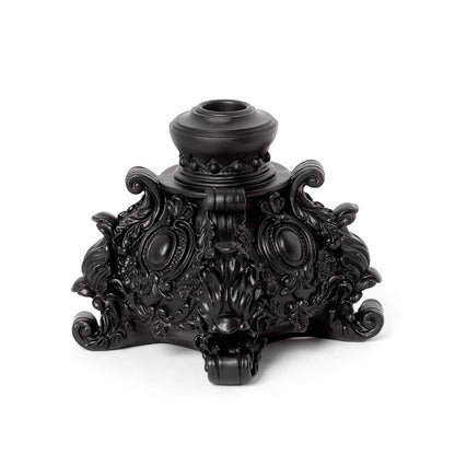 Alchemy Gothic – Rococo Candlestick Black Baroque Scrollwork Gothic Table Decor
