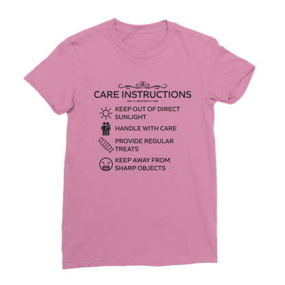 Humorous ringspun cotton t-shirt with bold black text