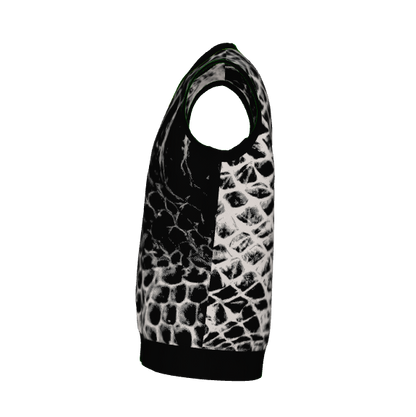 Made to order snake skin jacquard knit vest UK