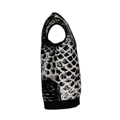 Gothic black and white snake skin jacquard knitted vest