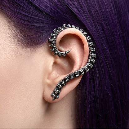 Alchemy Gothic Spine Ear Wrap Fine Pewter Anatomical Skeletal Gothic Earring