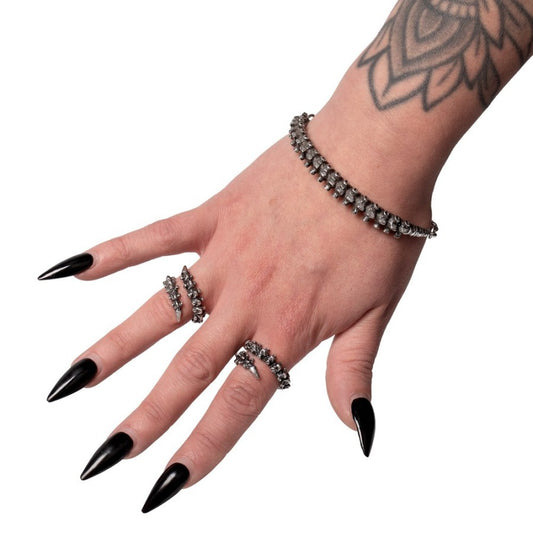 Alchemy Gothic – Spine Ring Fine Pewter Anatomical Skeletal Occult Jewellery