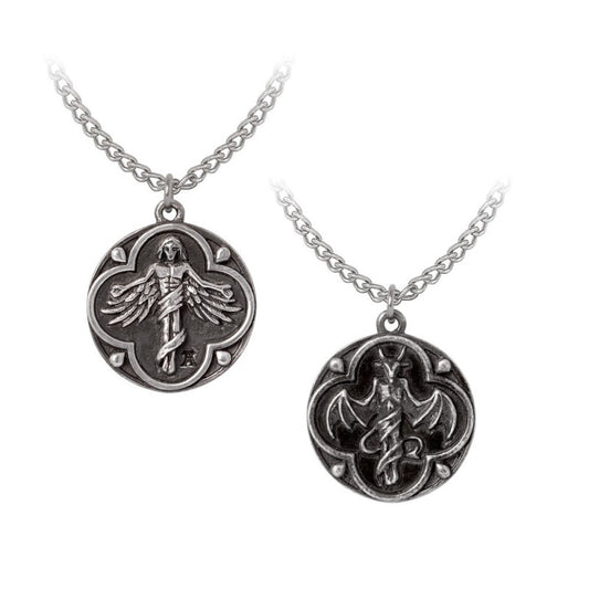 Alchemy Gothic St. Levantius Talisman Dual-Sided Pewter Necklace