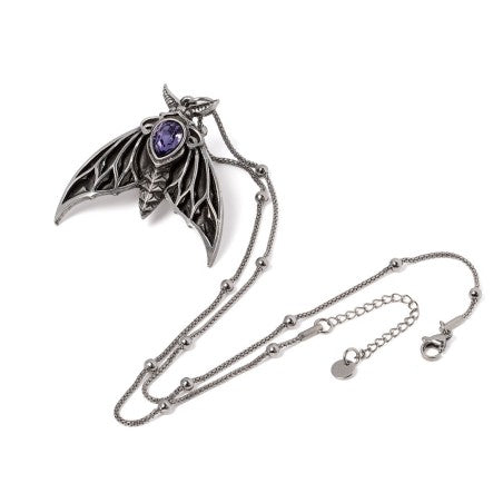 Alchemy Gothic The Chartres Phantom Moth Necklace Swarovski Crystal Gothic Pewter Jewellery