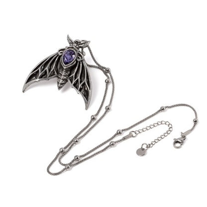 Alchemy Gothic The Chartres Phantom Moth Necklace Swarovski Crystal Gothic Pewter Jewellery