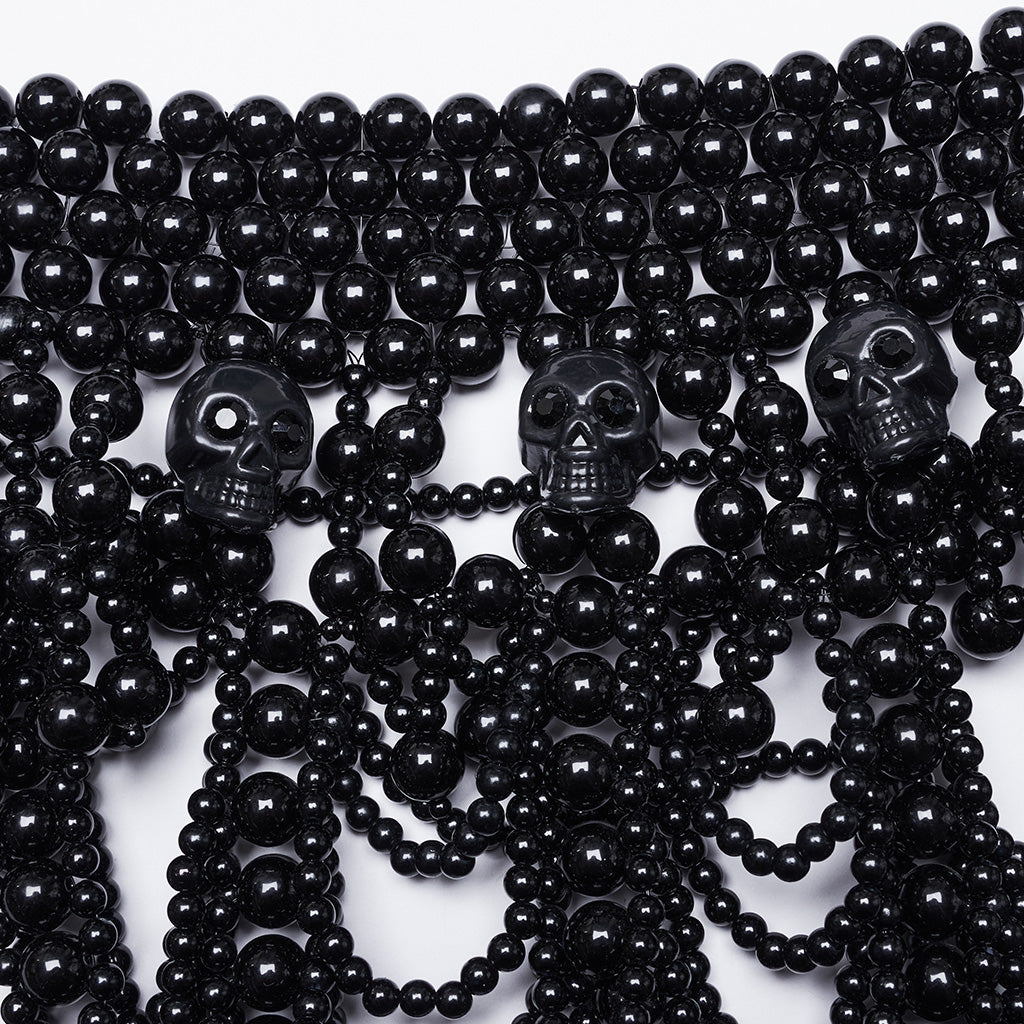 Punk Rave Aphrodite beaded necklace layered gothic bead pattern detail
