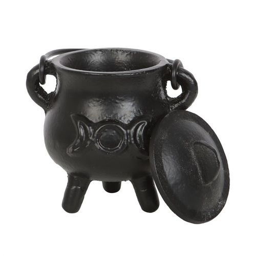 7.5cm Cast Iron Cauldron with Triple Moon - Kate's Clothing