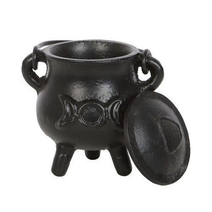 7.5cm Cast Iron Cauldron with Triple Moon - Kate's Clothing