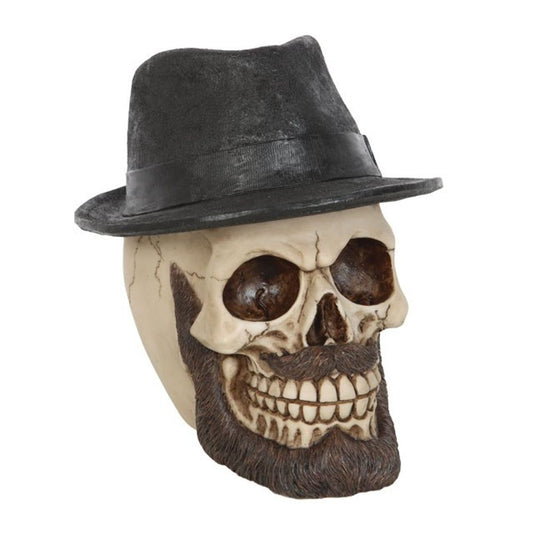 Skull Ornament with Trilby Hat - Kate's Clothing