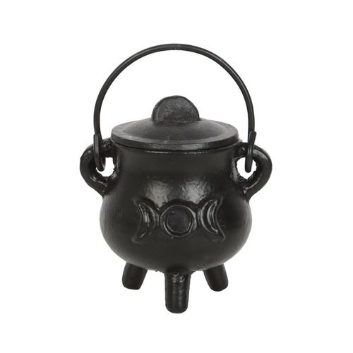 7.5cm Cast Iron Cauldron with Triple Moon - Kate's Clothing