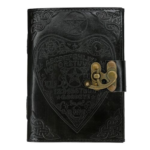 Black Embossed Talking Board Leather Journal - Kate's Clothing