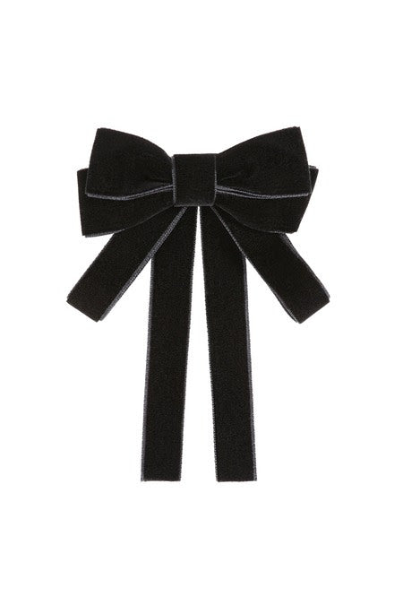Banned Apparel Claire Velvet Bow Hairclip in Black