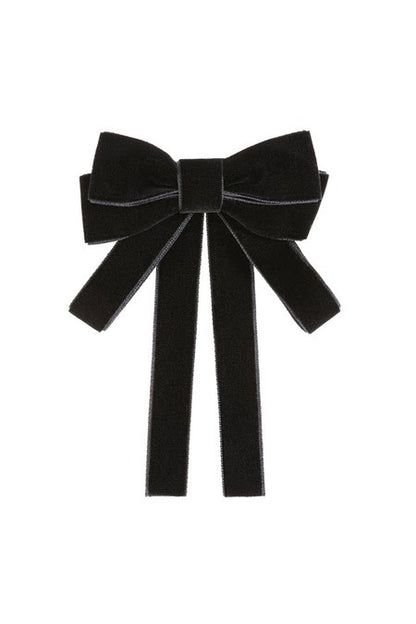 Banned Apparel Claire Velvet Bow Hairclip in Black
