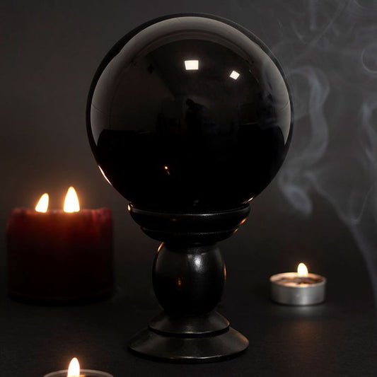 Large Black Crystal Ball on Stand - Kate's Clothing