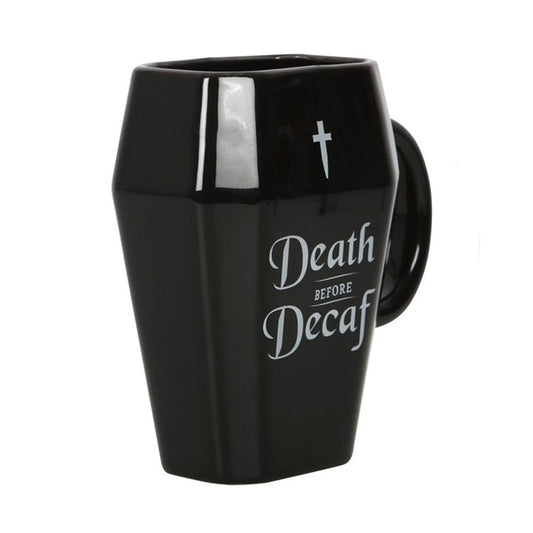 Death Before Decaf Coffin Mug - Kate's Clothing