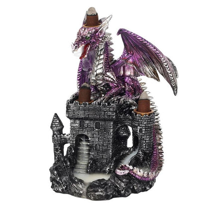 Purple Dragon on Castle Backflow Incense Burner - Kate's Clothing
