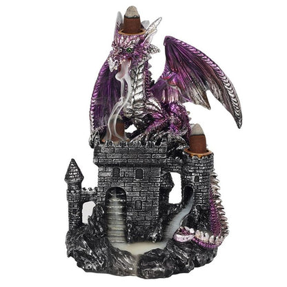 Purple Dragon on Castle Backflow Incense Burner - Kate's Clothing