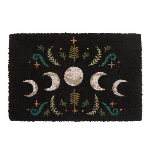 Black Dark Forest Moon Phase Doormat - Kate's Clothing