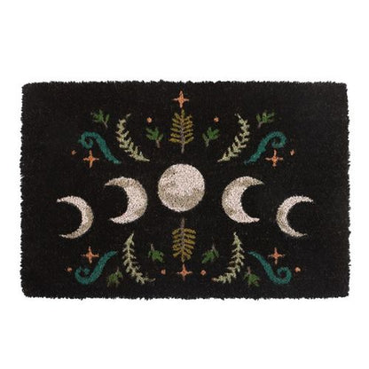 Black Dark Forest Moon Phase Doormat - Kate's Clothing