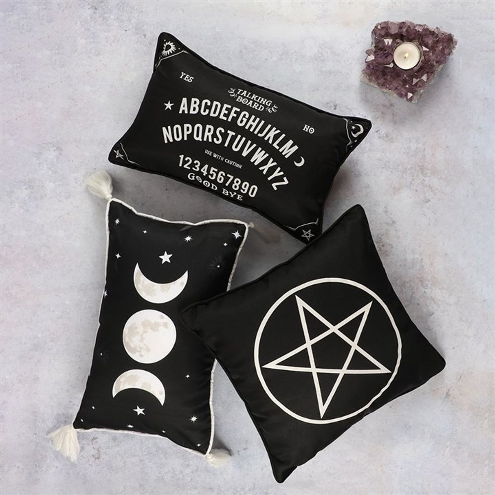 Small Rectangular Black and White Talking Board Cushion - Kate's Clothing