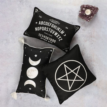 Small Rectangular Black and White Talking Board Cushion - Kate's Clothing