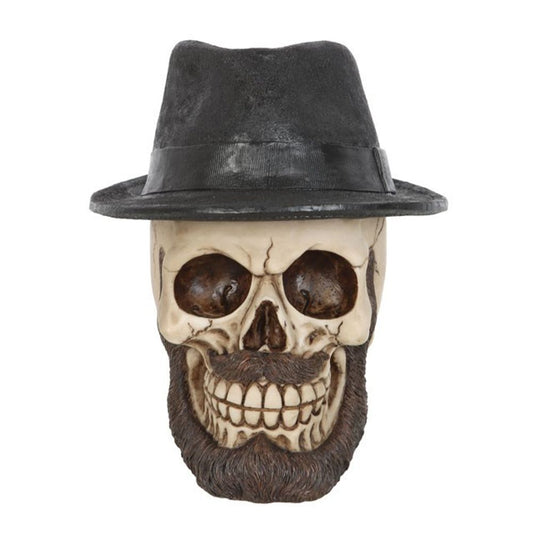Skull Ornament with Trilby Hat - Kate's Clothing