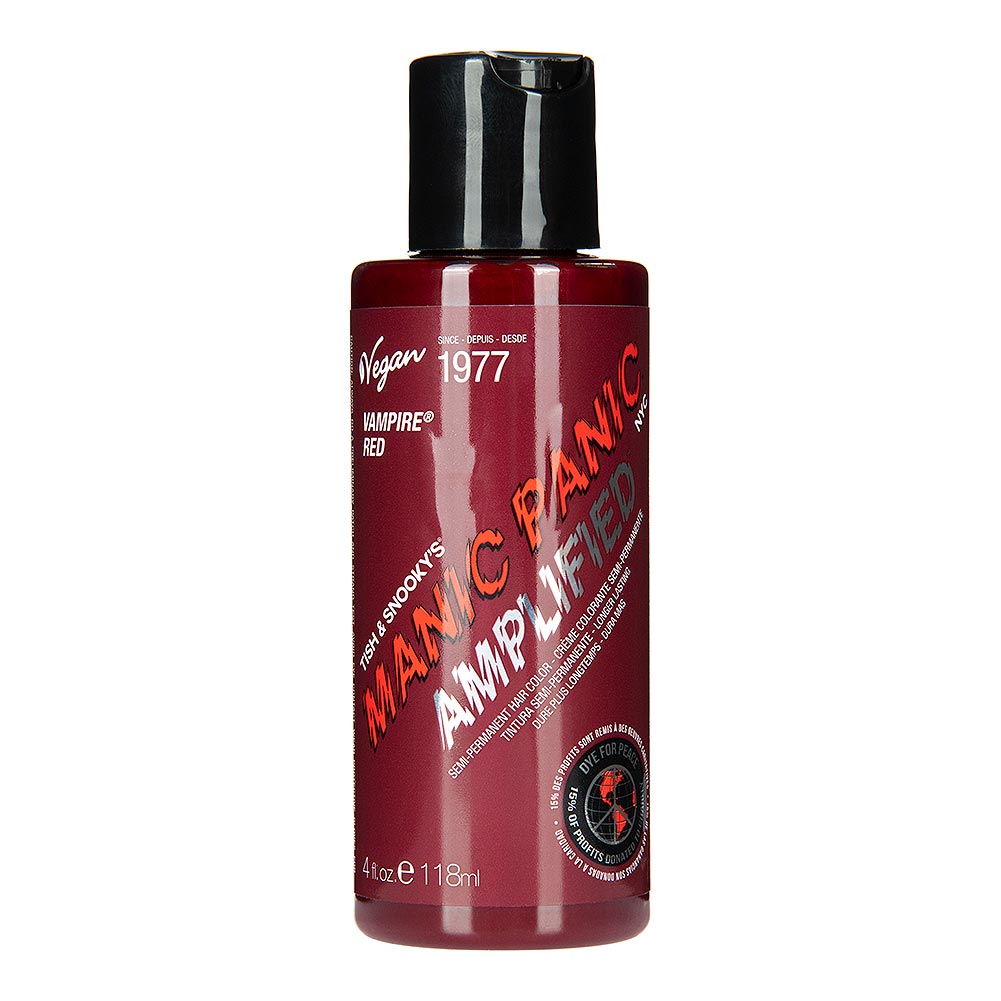 Amplified Manic Panic Semi Permanent Hair Colour EU Formula - Vampire Red - Kate's Clothing