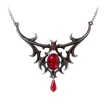 Alchemy Gothic Vampiric Vampire Necklace Swarovski Crystal Bat Wing Gothic Pewter Jewellery