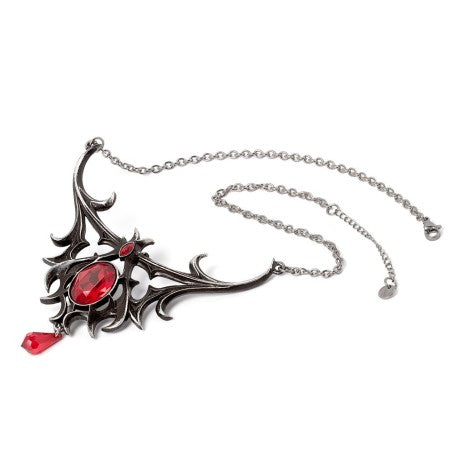 Alchemy Gothic Vampiric Vampire Necklace Swarovski Crystal Bat Wing Gothic Pewter Jewellery