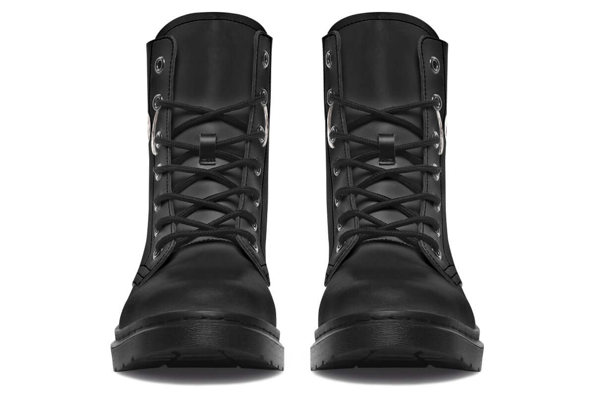 Gothic Attitude made-to-order boots with lunar cycle print and vegan materials