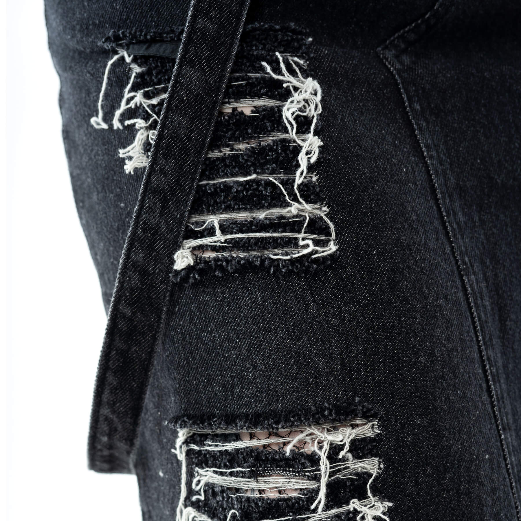 Vixxsin Runa black stonewash skirt closeup