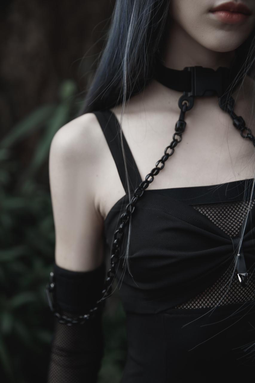 Punk Rave Noche Sleeves With Choker - Fishnet - Kate's Clothing