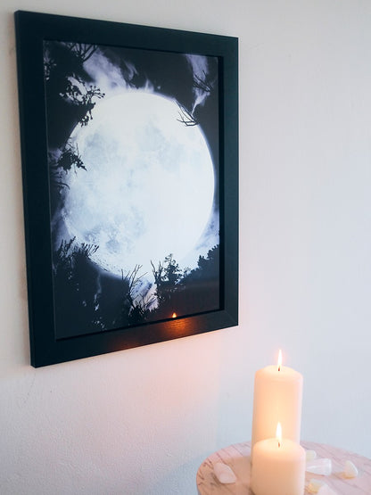 Framed Mirrored Tin Sign - Celestial Moon - Kate's Clothing