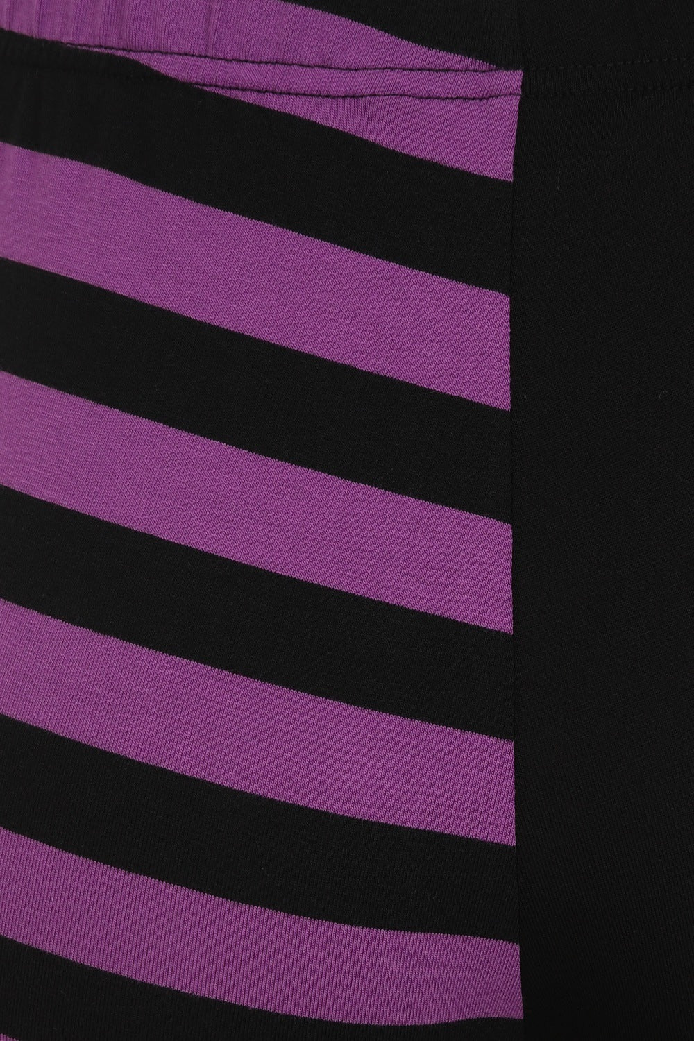 Banned Half Black Half Stripes Leggings - Purple - Kate's Clothing