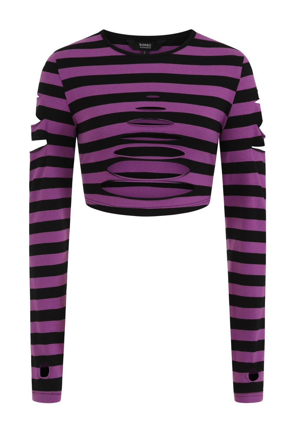 Banned Chantrea Top - Black & Purple - Kate's Clothing