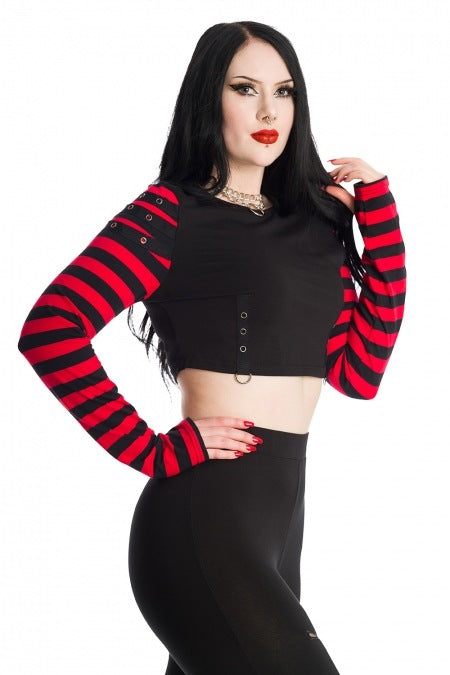 Banned Lycoris Top - Black & Red - Kate's Clothing