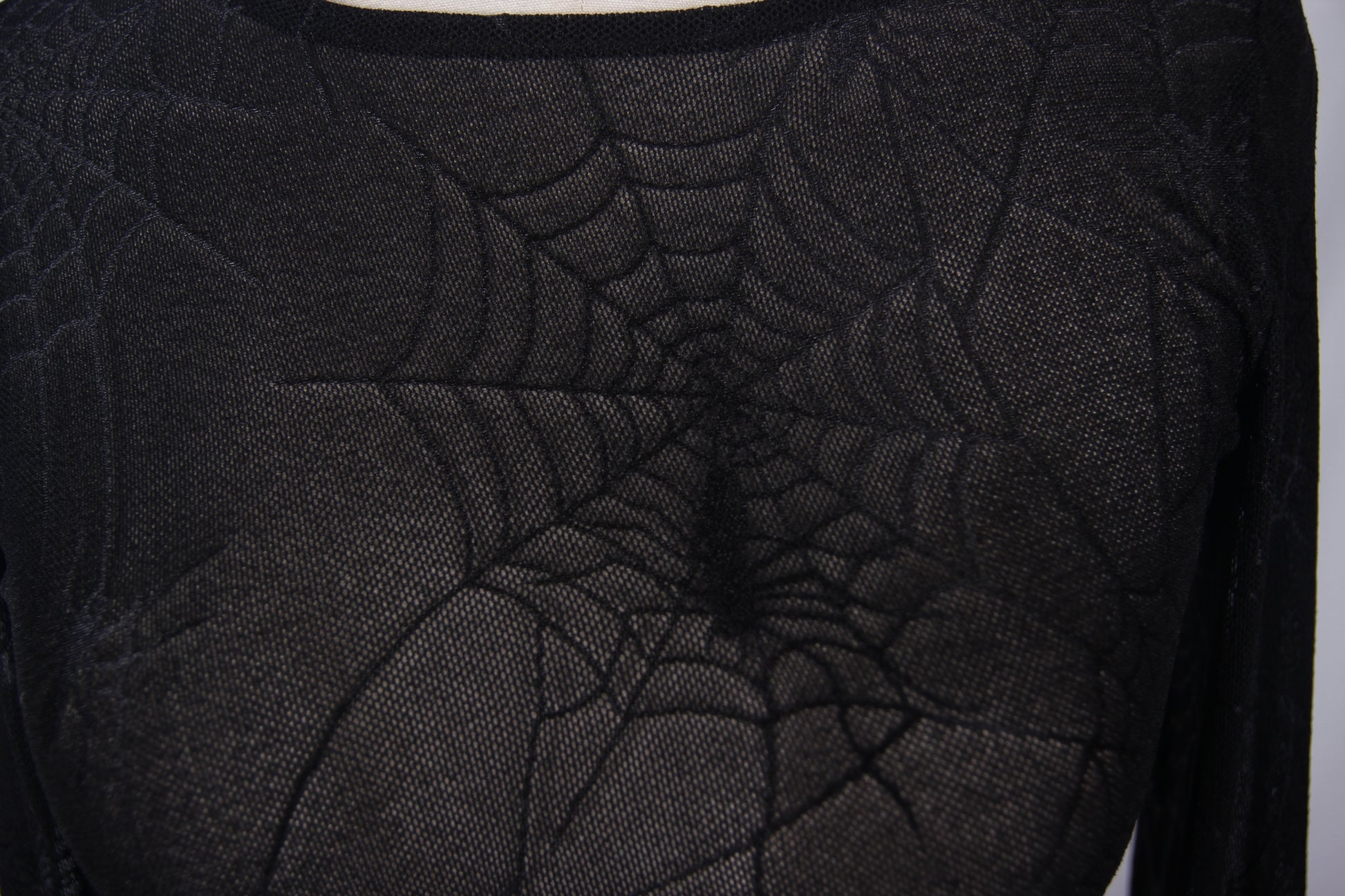Devil Fashion Web Pattern Mesh Top - Kate's Clothing