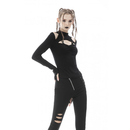 Dark in Love Alice Cold Shoulder Top - Kate's Clothing