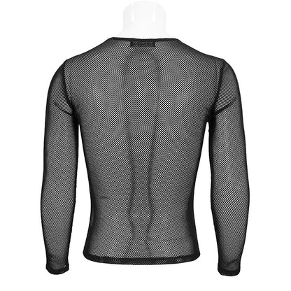 Devil Fashion Arturu Long Sleeve Mesh Top Black - Kate's Clothing