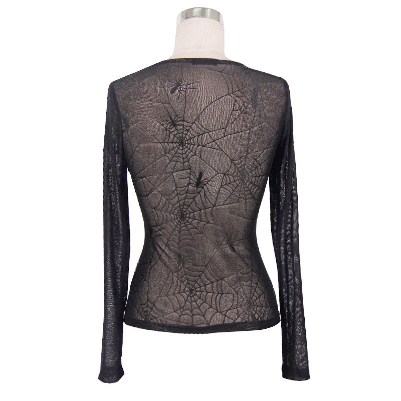 Devil Fashion Web Pattern Mesh Top - Kate's Clothing