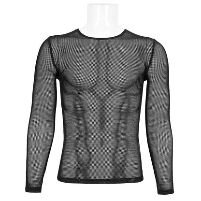 Devil Fashion Arturu Long Sleeve Mesh Top Black - Kate's Clothing